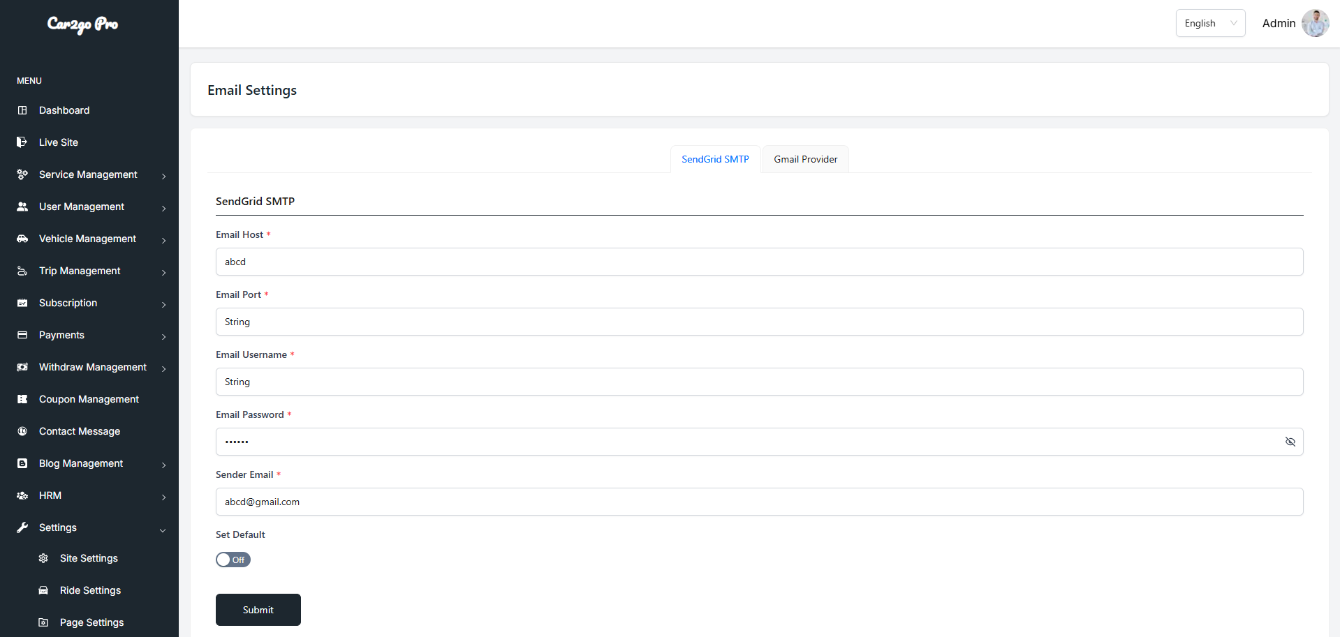 Email Settings