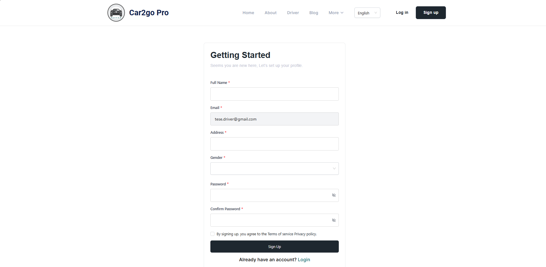Create Account