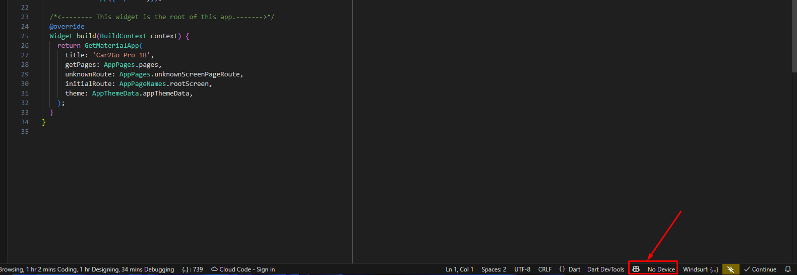 VS Code Device Selection